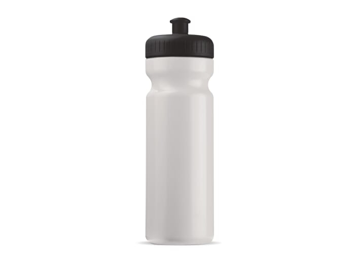 Bidon publicitaire sport Basic 750 ml Blanc / Noir